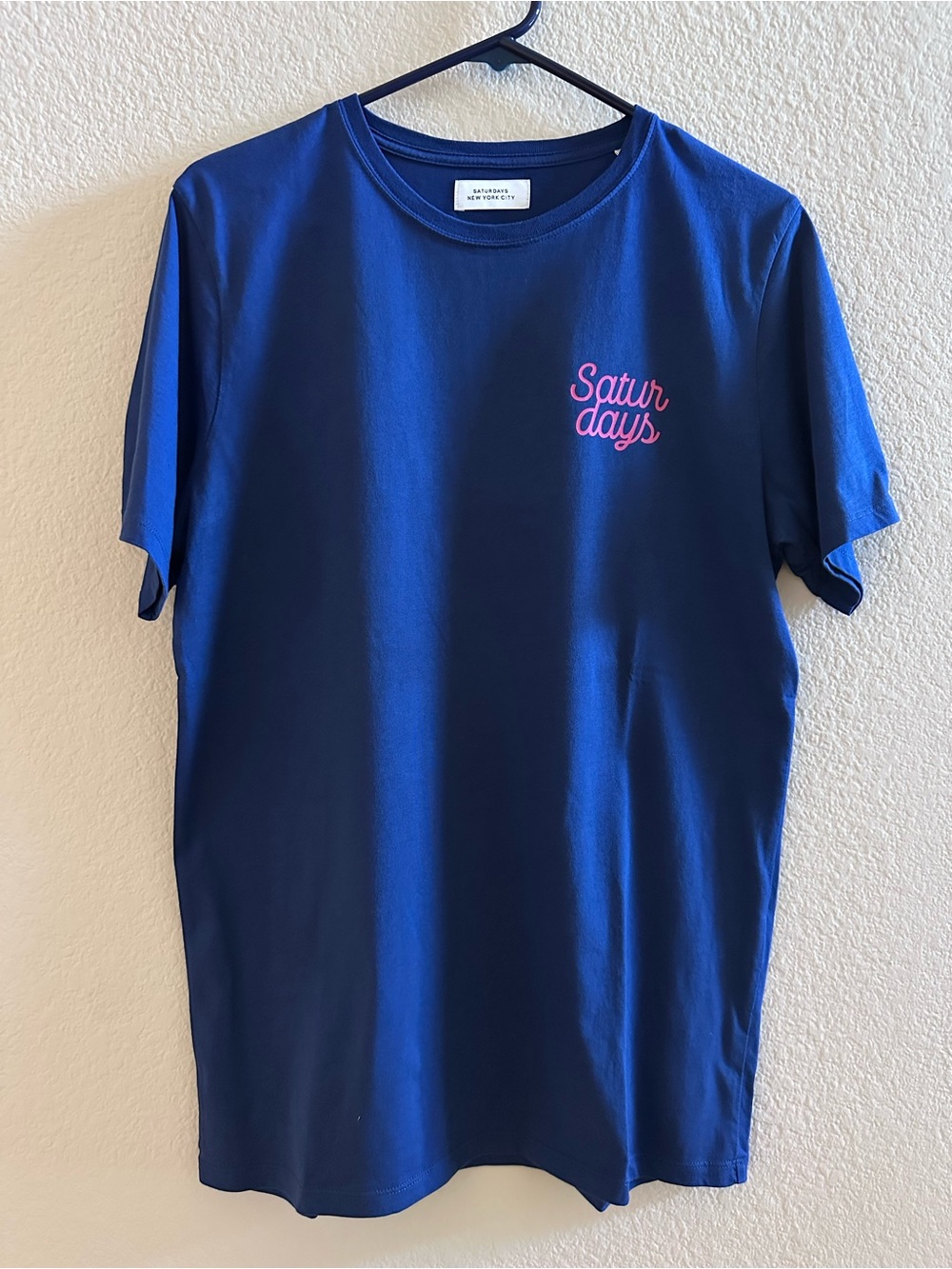 Saturdays Script Logo Tee Graphic Tee in Navy